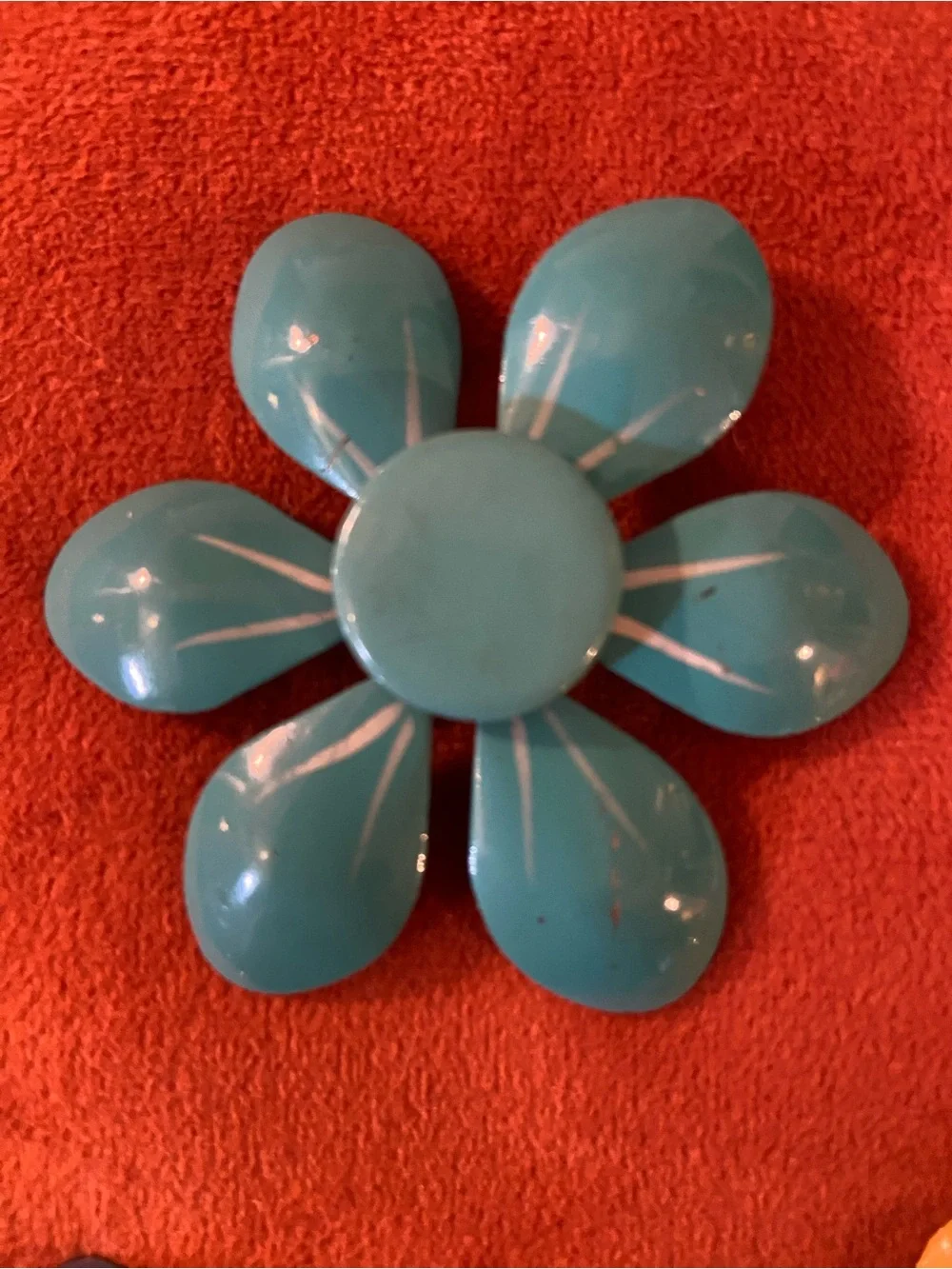 VINTAGE Blue, Purple & Yellow Flower Brooch Set